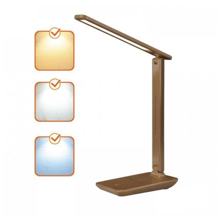 Lampe de table LED dimmable NOBLITE N LED/7W/230V 3000/4000/6500K marron