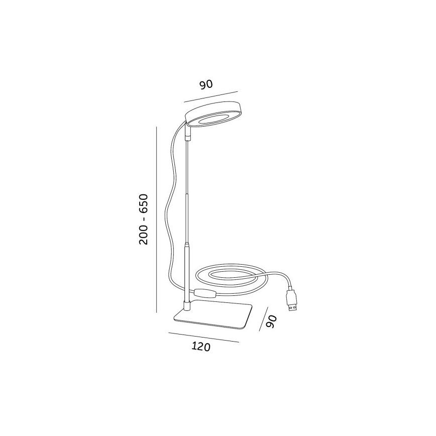 Lampe de table LED dimmable pour culture de plantes VERDI LED/5W/5V 1300K IRC 95 blanche