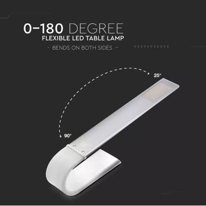 Lampe de table LED flexible à intensité variable LED/6,5W/5V 2000 mAh 3000K/4500K/6000K