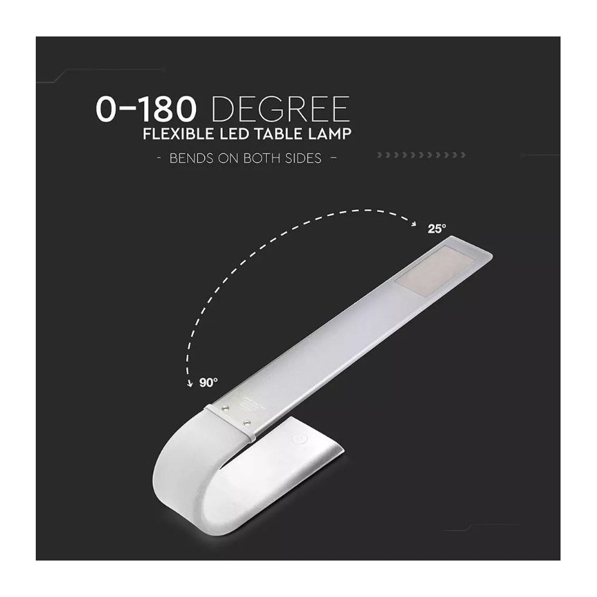 Lampe de table LED flexible à intensité variable LED/6,5W/5V 2000 mAh 3000K/4500K/6000K