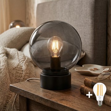 Lampe de table LED JIMMY 1xE27/60W/230V anthracite/noir fumé