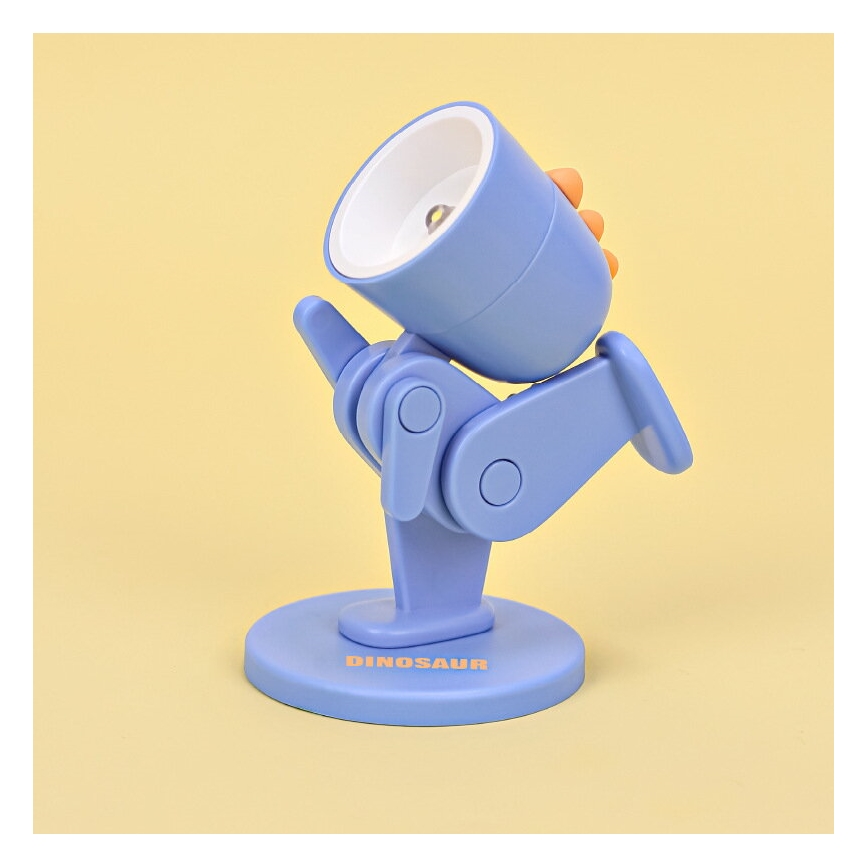 Lampe de table LED LED/0,06W/3xLR41 dinosaure bleue