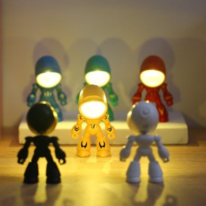 Lampe de table LED LED/0,06W/3xLR41 robot noire