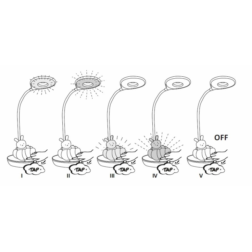 Lampe de table LED pour enfant à intensité variable BEAR LED/2,5W/230V blanc