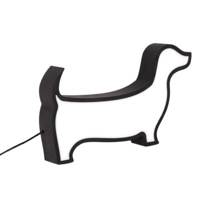 Lampe de table LED pour enfants DOG LED/12W/230V noire