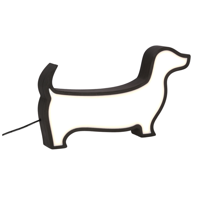 Lampe de table LED pour enfants DOG LED/12W/230V noire