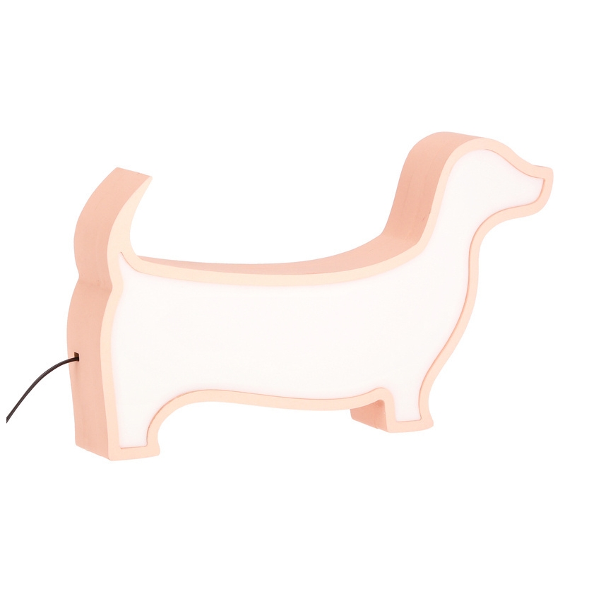 Lampe de table LED pour enfants DOG LED/12W/230V rose
