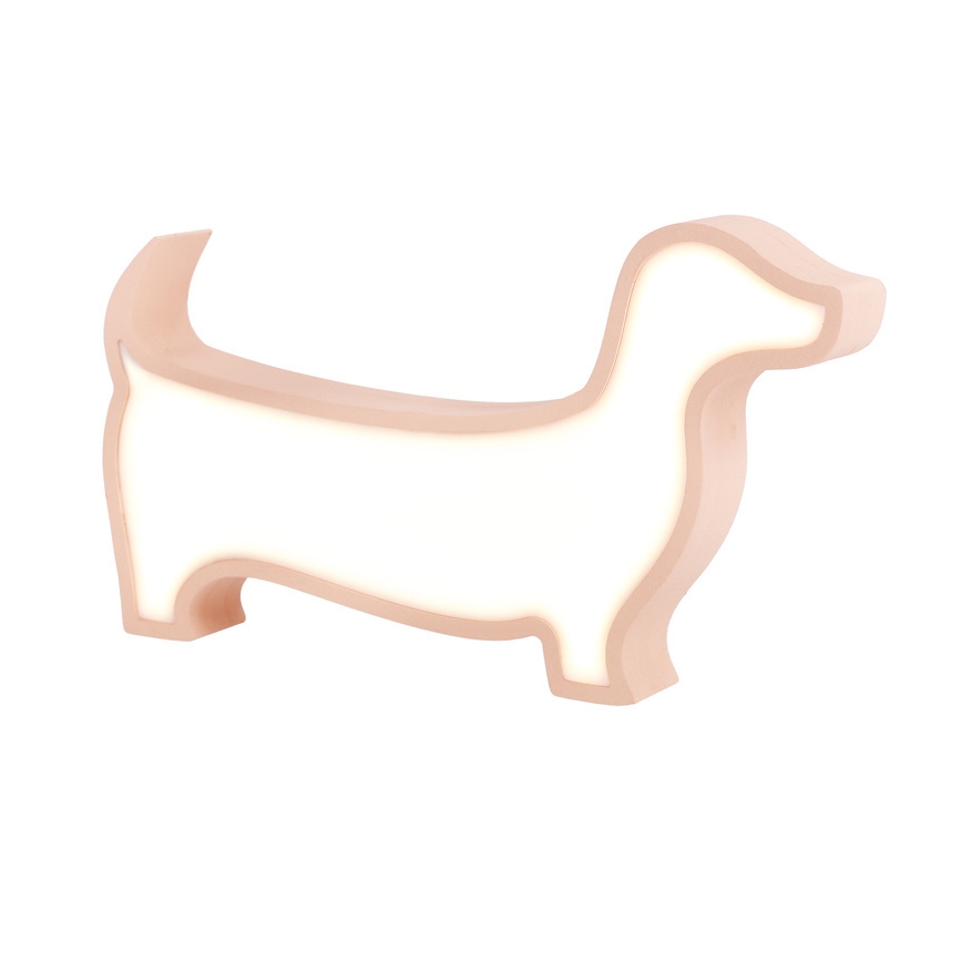 Lampe de table LED pour enfants DOG LED/12W/230V rose