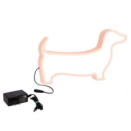 Lampe de table LED pour enfants DOG LED/12W/230V rose