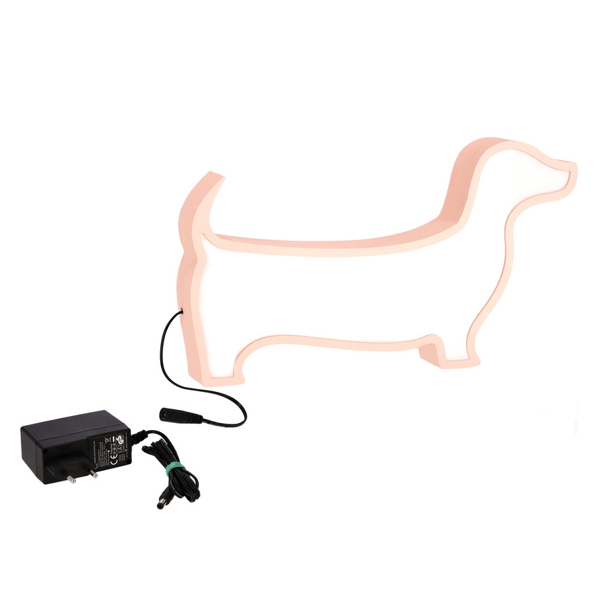 Lampe de table LED pour enfants DOG LED/12W/230V rose