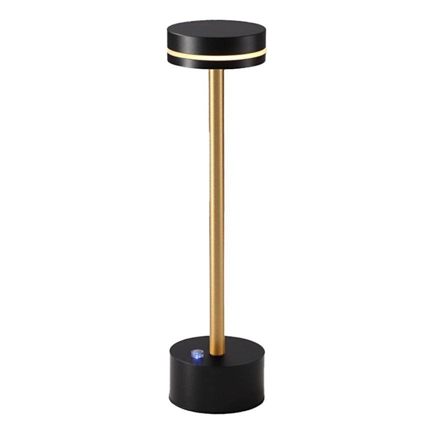 Lampe de table LED rechargeable à intensité variable SAM LED/5W/5V 3600 mAh noir/doré