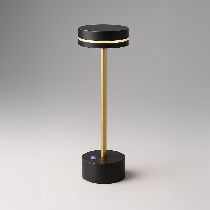 Lampe de table LED rechargeable à intensité variable SAM LED/5W/5V 3600 mAh noir/doré
