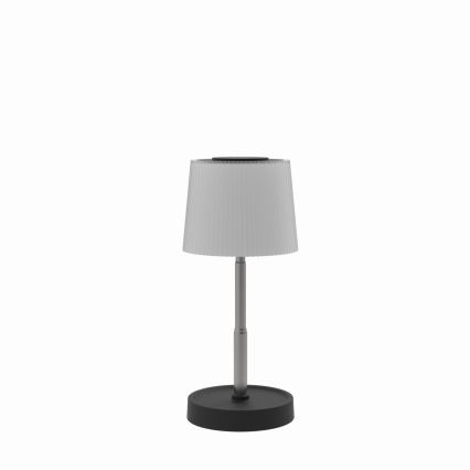 Lampe de table LED d'extérieur tactile et dimmable, rechargeable, 2W/5V, IP44, 1200 mAh, gris