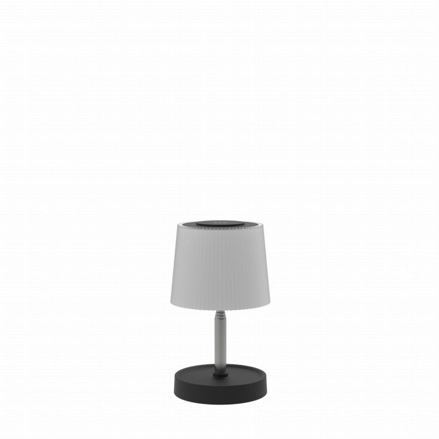 Lampe de table LED d'extérieur tactile et dimmable, rechargeable, 2W/5V, IP44, 1200 mAh, gris