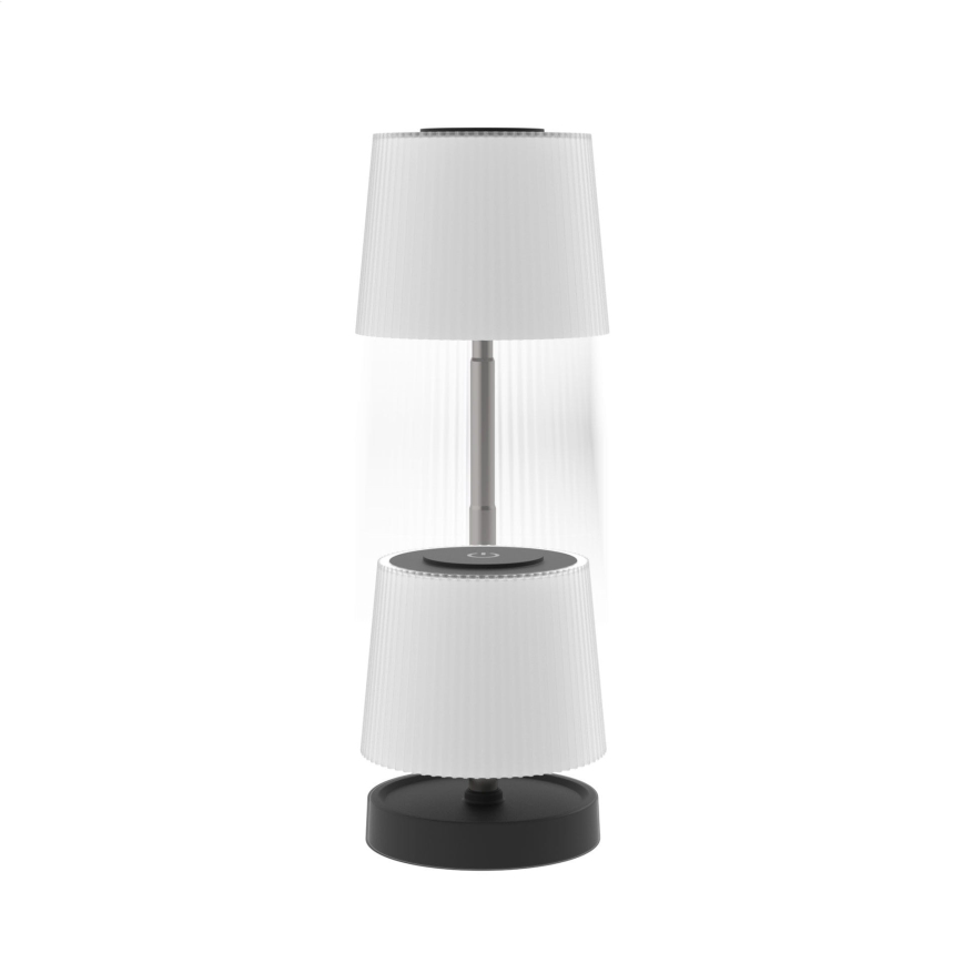 Lampe de table LED d'extérieur tactile et dimmable, rechargeable, 2W/5V, IP44, 1200 mAh, gris
