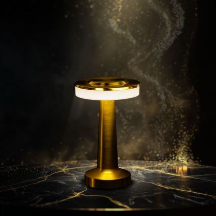 Lampe de bureau LED dimmable rechargeable LONDON LED/2W/5V 2700K/4000K/6500K 400 mAh dorée