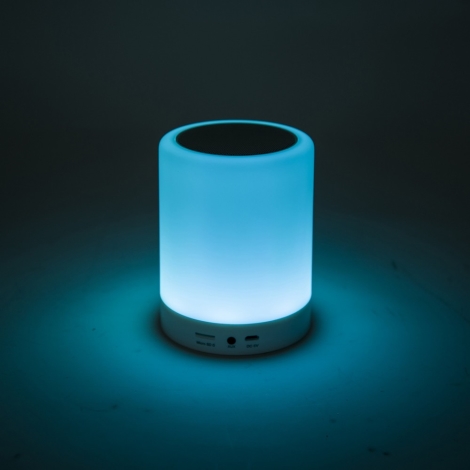 Lampe de table LED RGB à intensité variable avec haut-parleur FUNNY  LED/5W/230V
