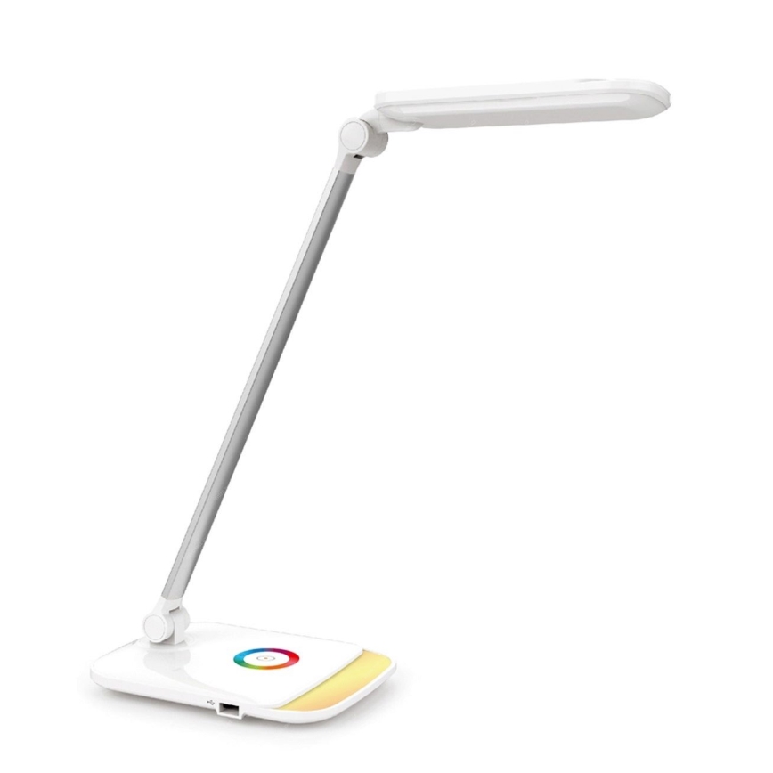 Lampe de table LED rechargeable, variateur tactile, blanc + RGB