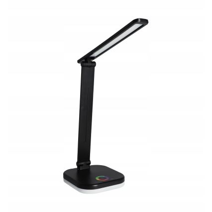 Lampe de table LED RGBW dimmable avec charge sans fil LED/7W/5V USB noire