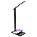 Lampe de table LED tactile à intensité variable avec chargement sans fil JOY LED/6W/230V + USB noire