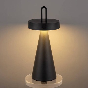 Lampe de table LED tactile d'extérieur rechargeable et dimmable HALO LED/1,5W/3,7V 3000 mAh IP44 noire