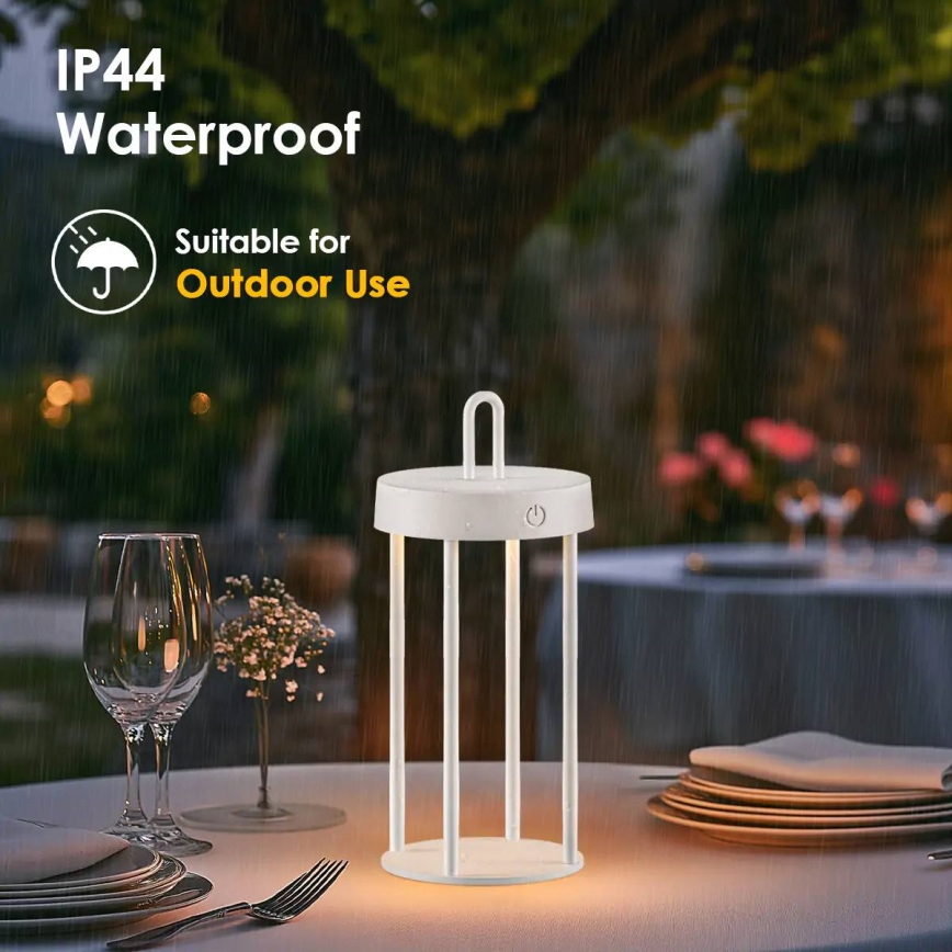Lampe de table LED tactile rechargeable d'extérieur dimmable GENTLE LED/1,5W/3,7V 3000 mAh IP44 blanche