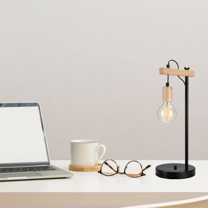 Lampe de table LEON 1xE27/60W/230V hêtre