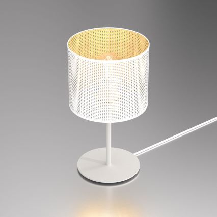 Lampe de table LOFT SHADE 1xE27/60W/230V d. 18 cm blanc/doré