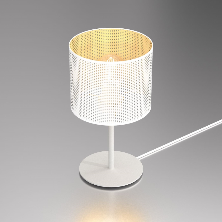 Lampe de table LOFT SHADE 1xE27/60W/230V d. 18 cm blanc/doré