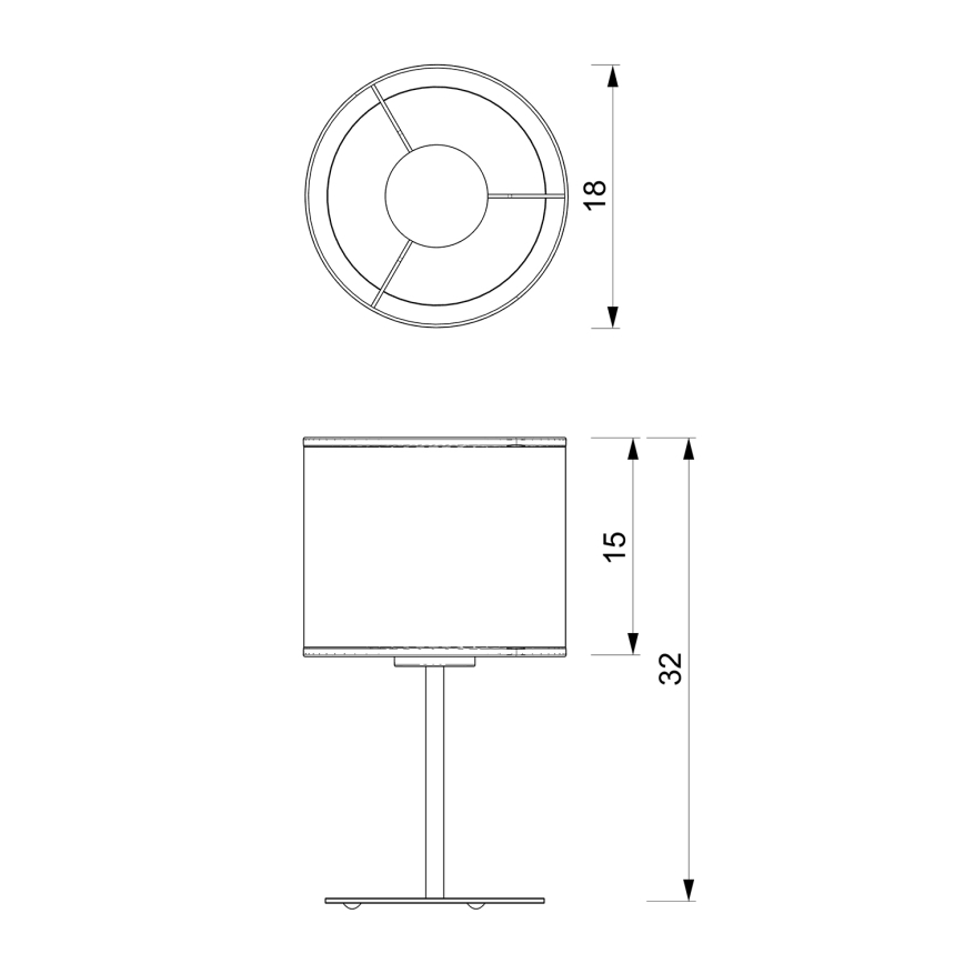 Lampe de table LOFT SHADE 1xE27/60W/230V d. 18 cm noir/doré