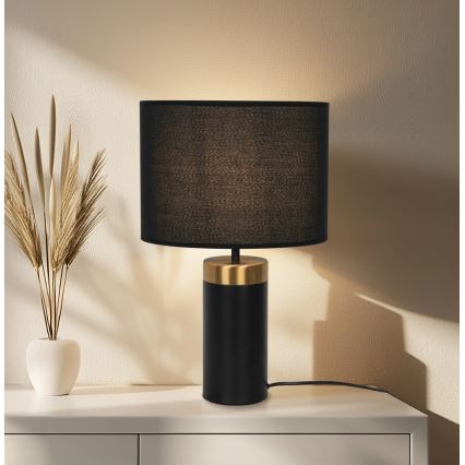 Lampe de table LUCIANO 1xE27/40W/230V noire/dorée
