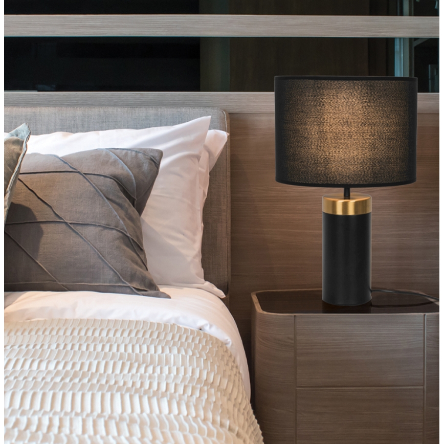 Lampe de table LUCIANO 1xE27/40W/230V noire/dorée
