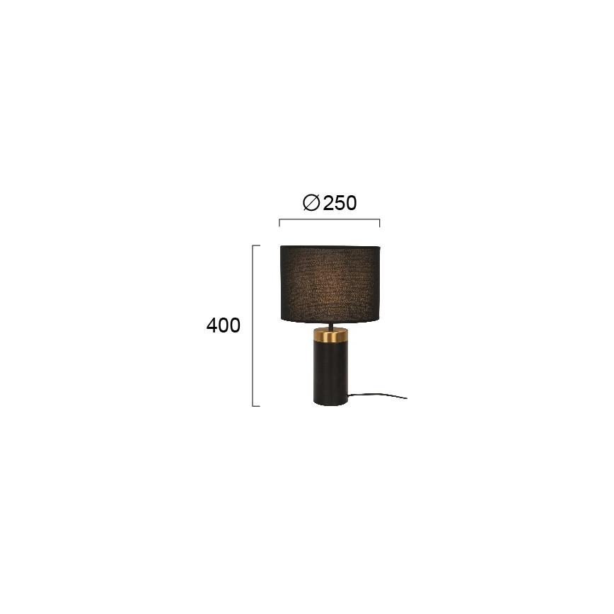Lampe de table LUCIANO 1xE27/40W/230V noire/dorée