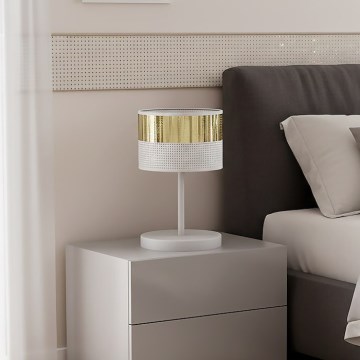 Lampe de table LUX 1xE27/15W/230V blanche/dorée