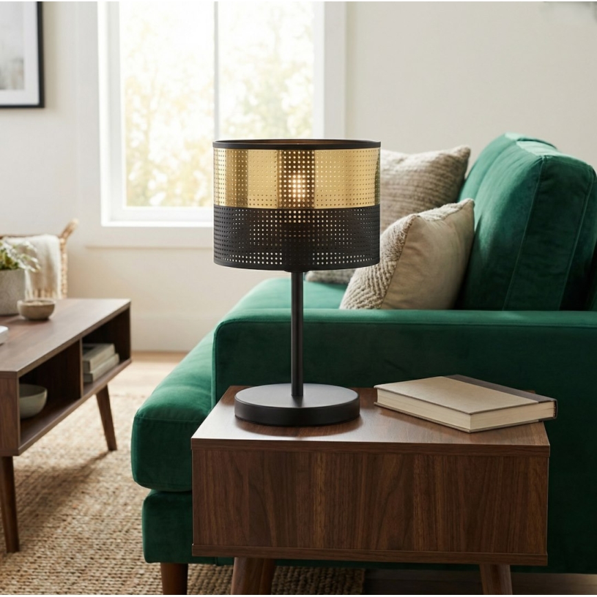 Lampe de table LUX 1xE27/15W/230V noire/dorée