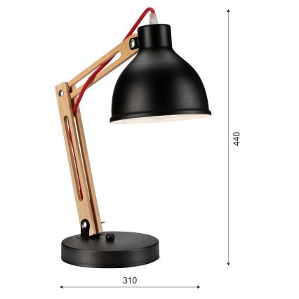 Lampe de table MARCELLO 1xE27/60W/230V hêtre