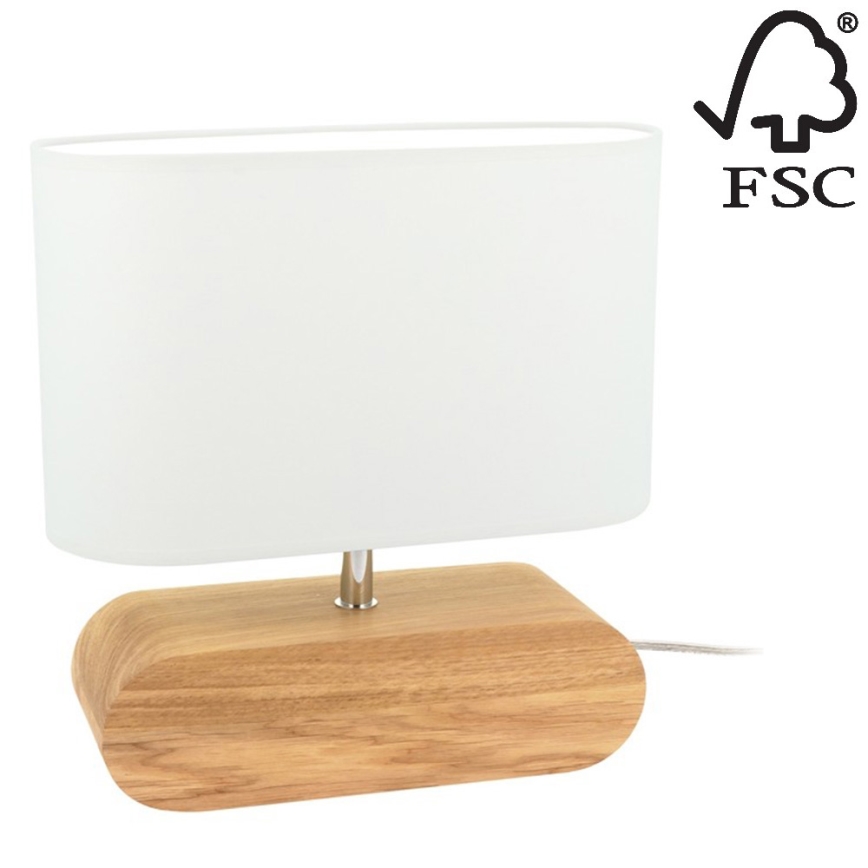 Lampe de table MARINNA 1xE27/25W/230V chêne - certifié FSC