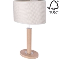 Lampe de table MERCEDES 1xE27/40W/230V 46 cm crème/chêne – FSC certifié