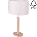 Lampe de table MERCEDES 1xE27/40W/230V 60 cm crème/chêne – FSC certifié