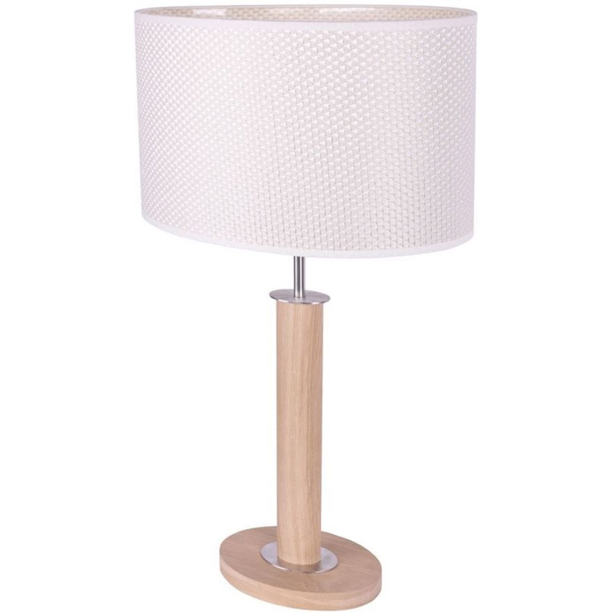 Lampe de table MERCEDES 1xE27/40W/230V 60 cm crème/chêne