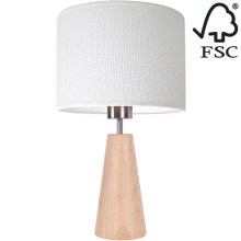 Lampe de table MERCEDES 1xE27/40W/230V d. 43 cm blanc/chêne – FSC certifié