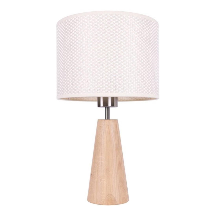 Lampe de table MERCEDES 1xE27/40W/230V d. 43 cm crème/chêne