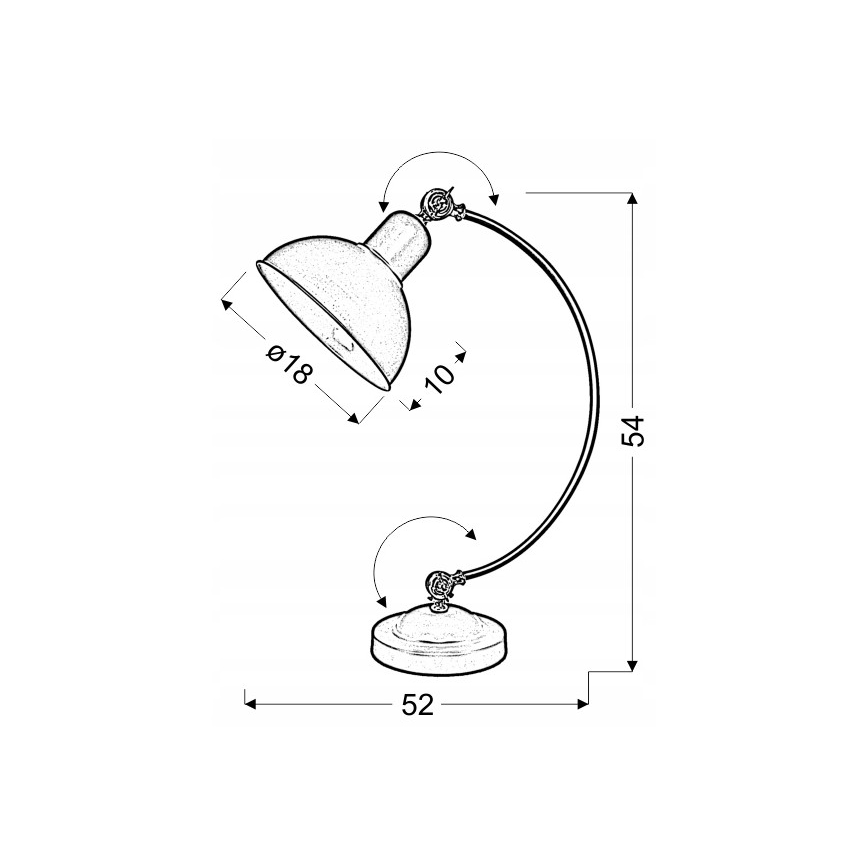Lampe de table OLD 1xE27/40W/230V noire