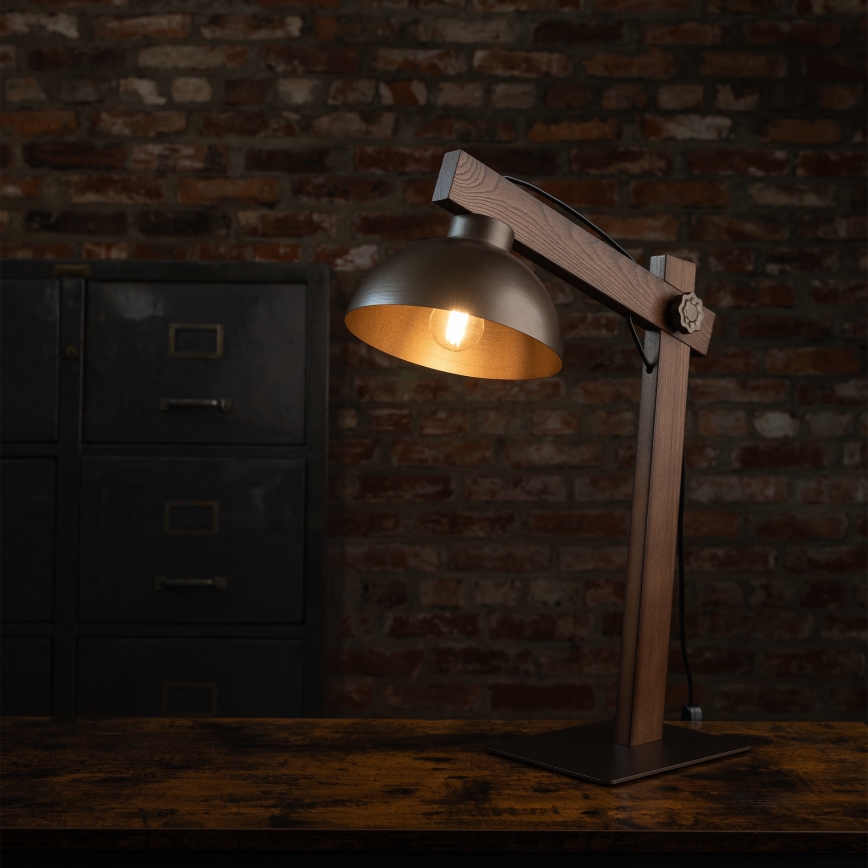 Lampe de table OSLO 1xE27/15W/230V noyer/marron