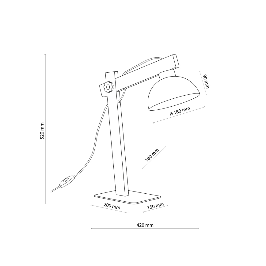 Lampe de table OSLO 1xE27/15W/230V pin/noir