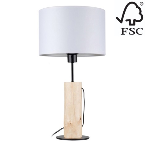 Lampe de table PINO 1xE27/40W/230V chêne - certifié FSC