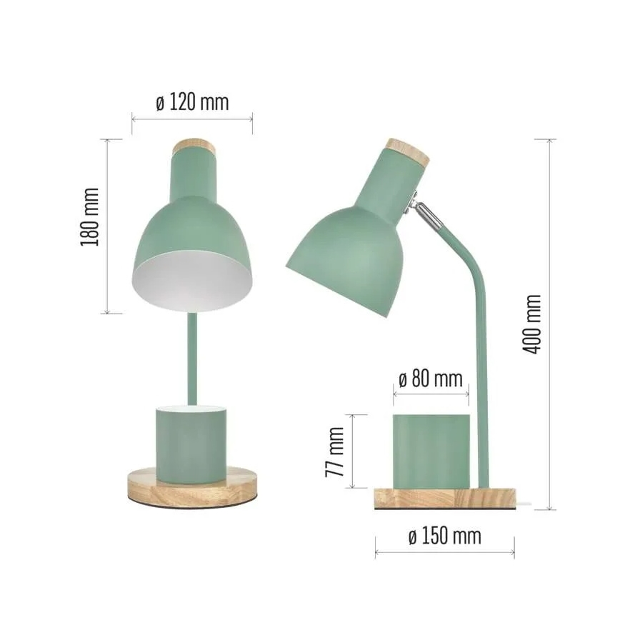 Lampe de table POPPY 1xE27/25W/230V verte