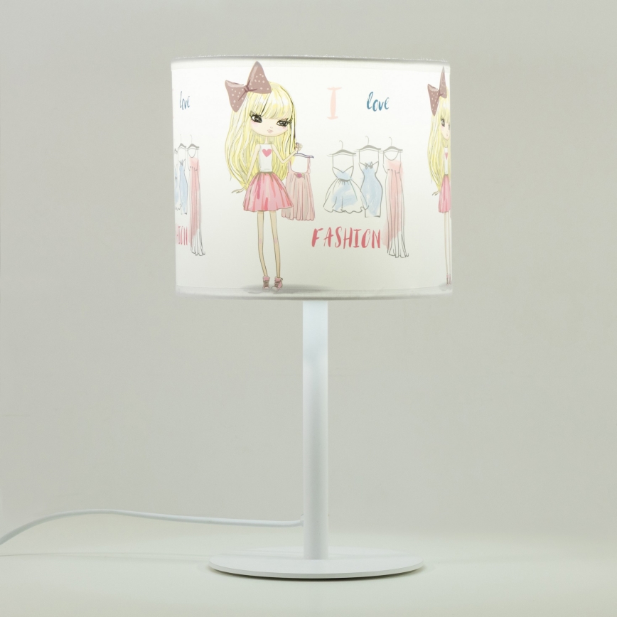Lampe de table pour enfant GIRLS VIBES 1xE27/60W/230V Ø 18 cm J'aime la mode