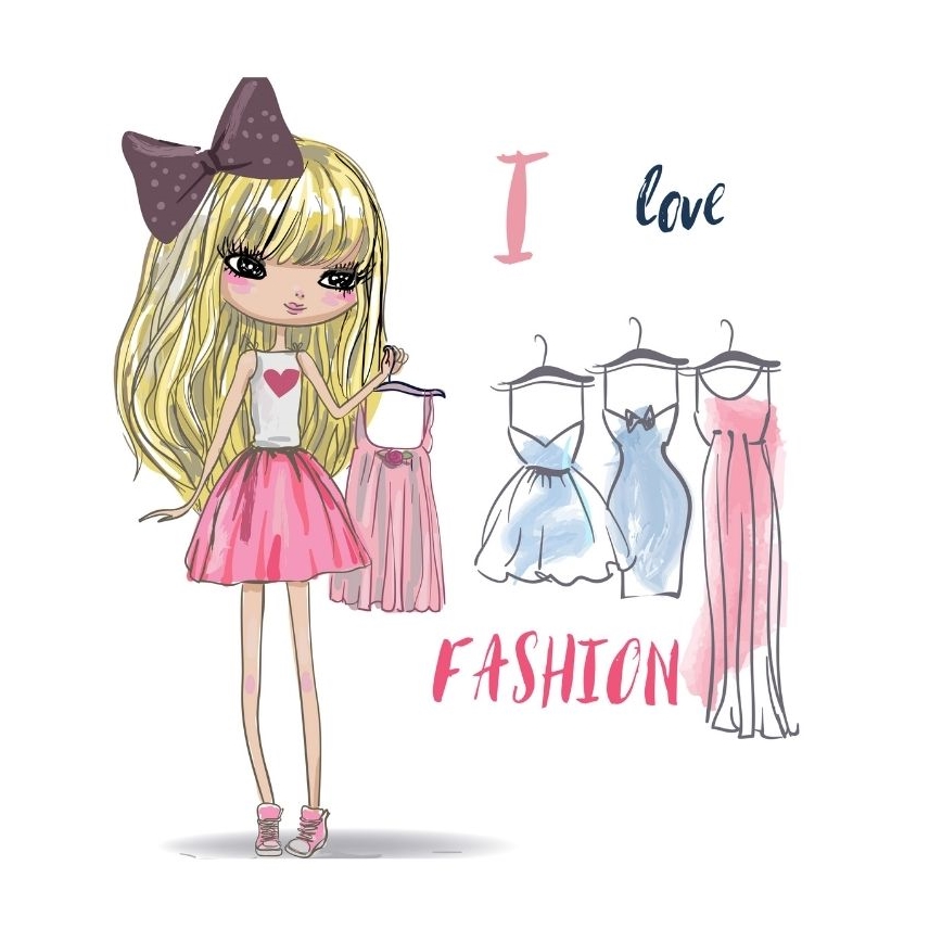 Lampe de table pour enfant GIRLS VIBES 1xE27/60W/230V Ø 18 cm J'aime la mode