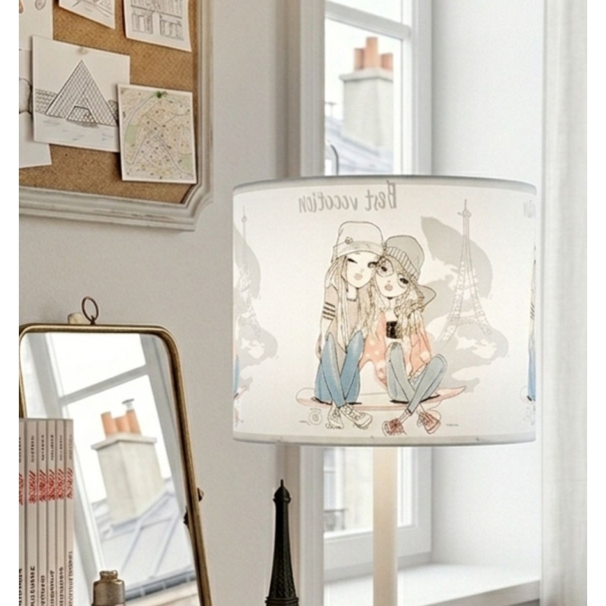 Lampe de table pour enfant GIRLS VIBES 1xE27/60W/230V Ø 18 cm Paris
